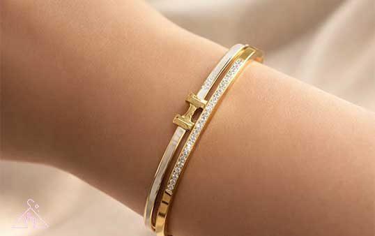 دستبند هرمس نگینی رنگ ثابت