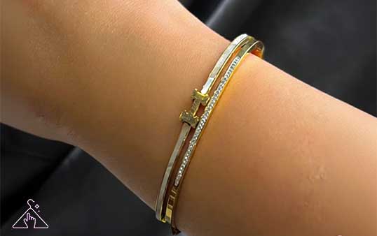 دستبند هرمس نگینی رنگ ثابت